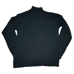Irvine Park Sweater Men Large Black Turtle Neck Merino Wool Pullover Soft